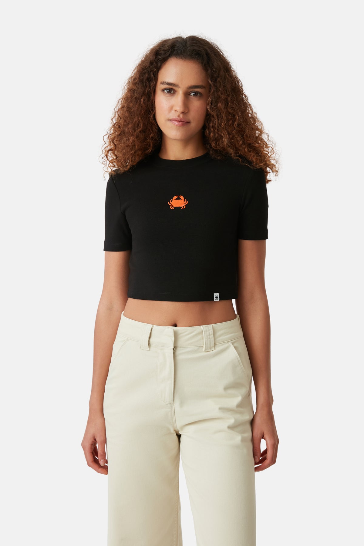 Yengeç Crop T-Shirt - Siyah