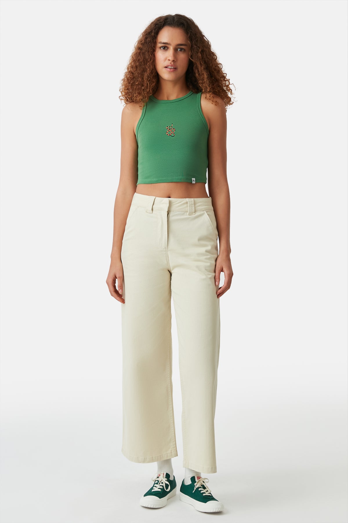 Mercan Yılanı Ribana Crop Top - Yeşil