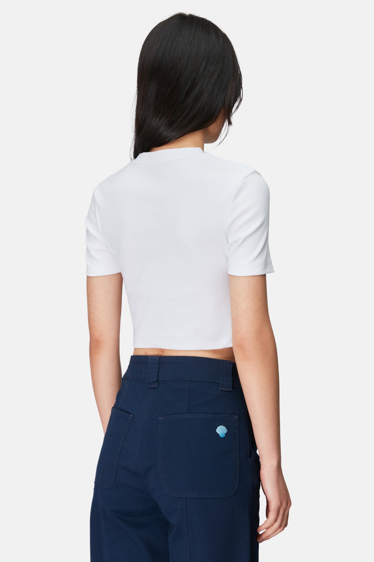 Yengeç Crop T-Shirt - Beyaz