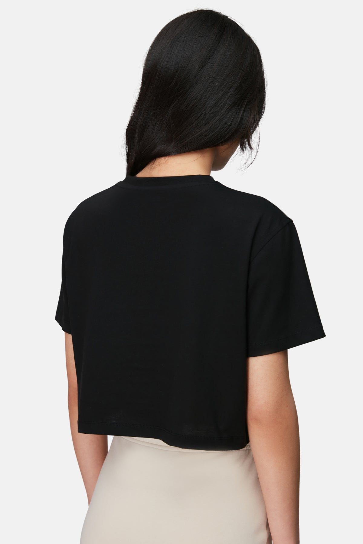 Yavru İmparator Penguen Lightweight Crop T-Shirt - Siyah