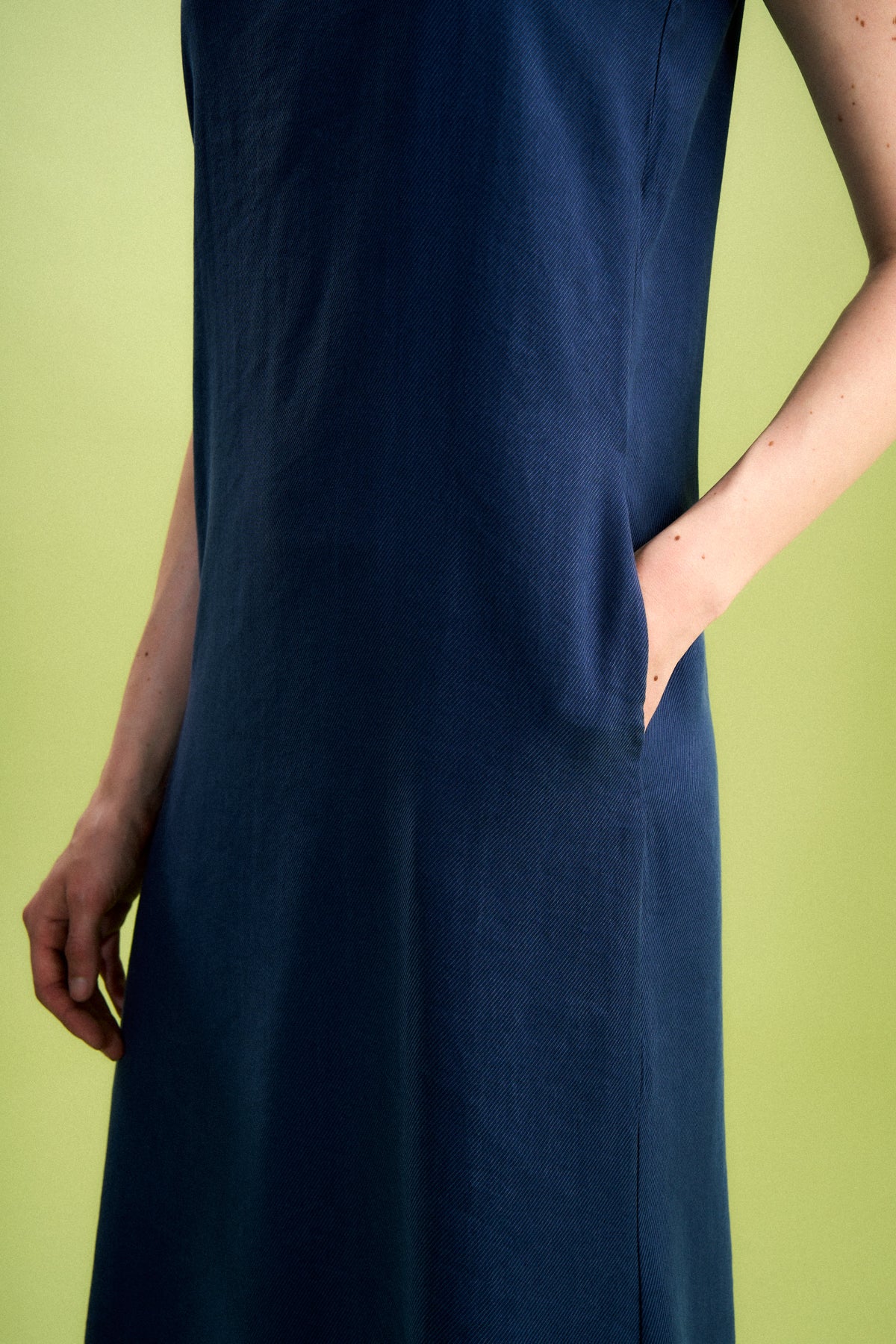 Basic TENCEL™ Uzun Elbise - Lacivert