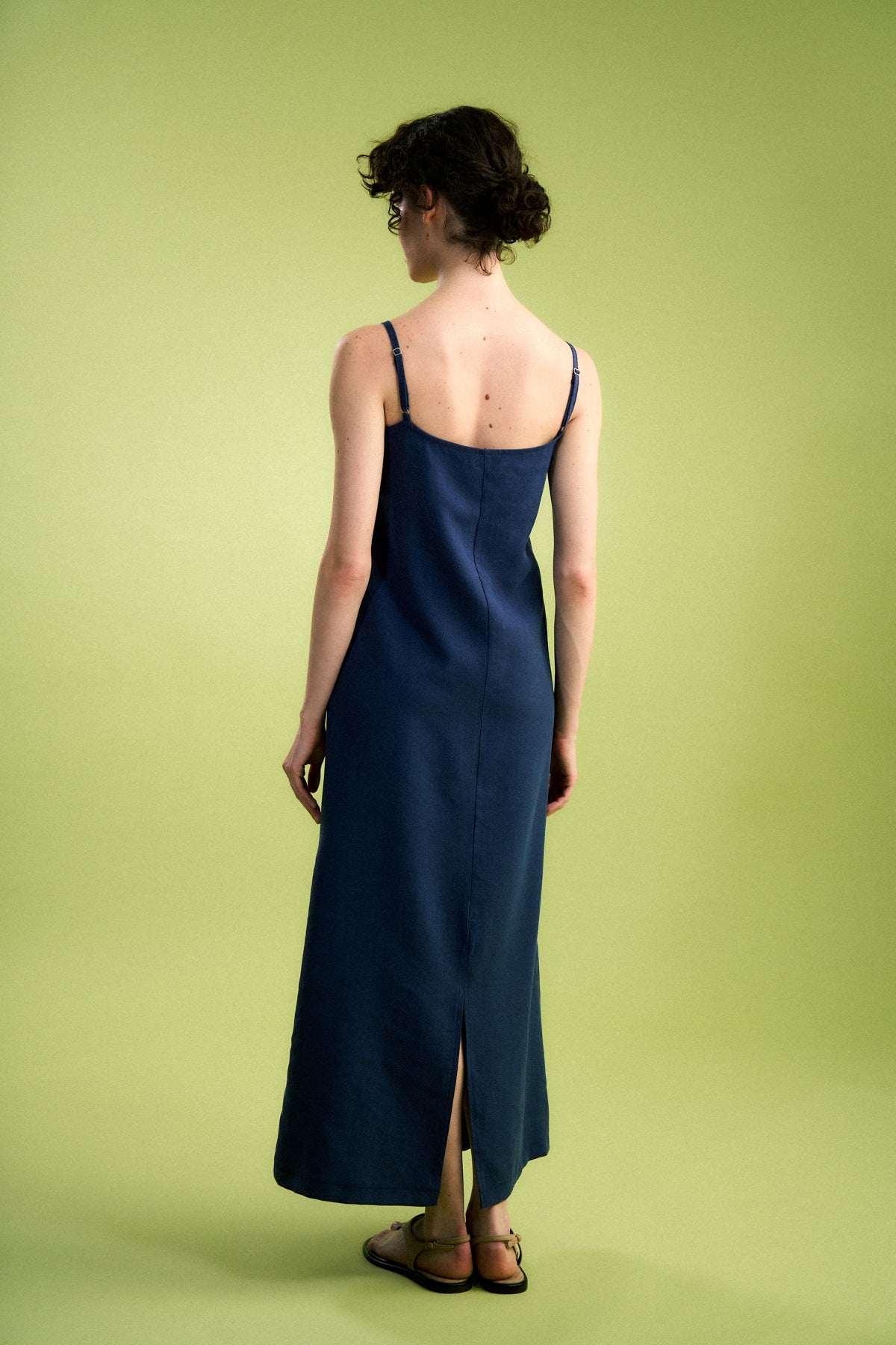 Basic TENCEL™ Uzun Elbise - Lacivert