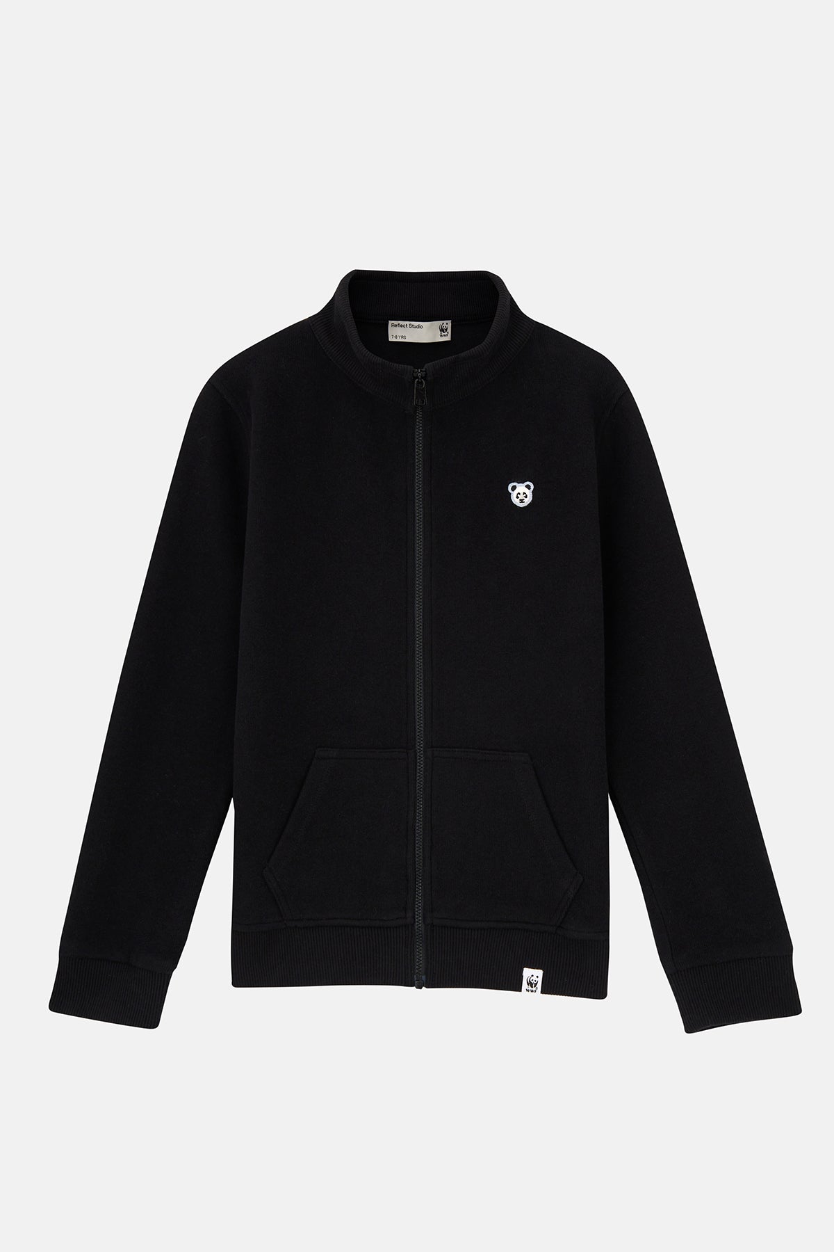 Panda Patch SuperSoft Full-Zip Çocuk Sweatshirt - Siyah