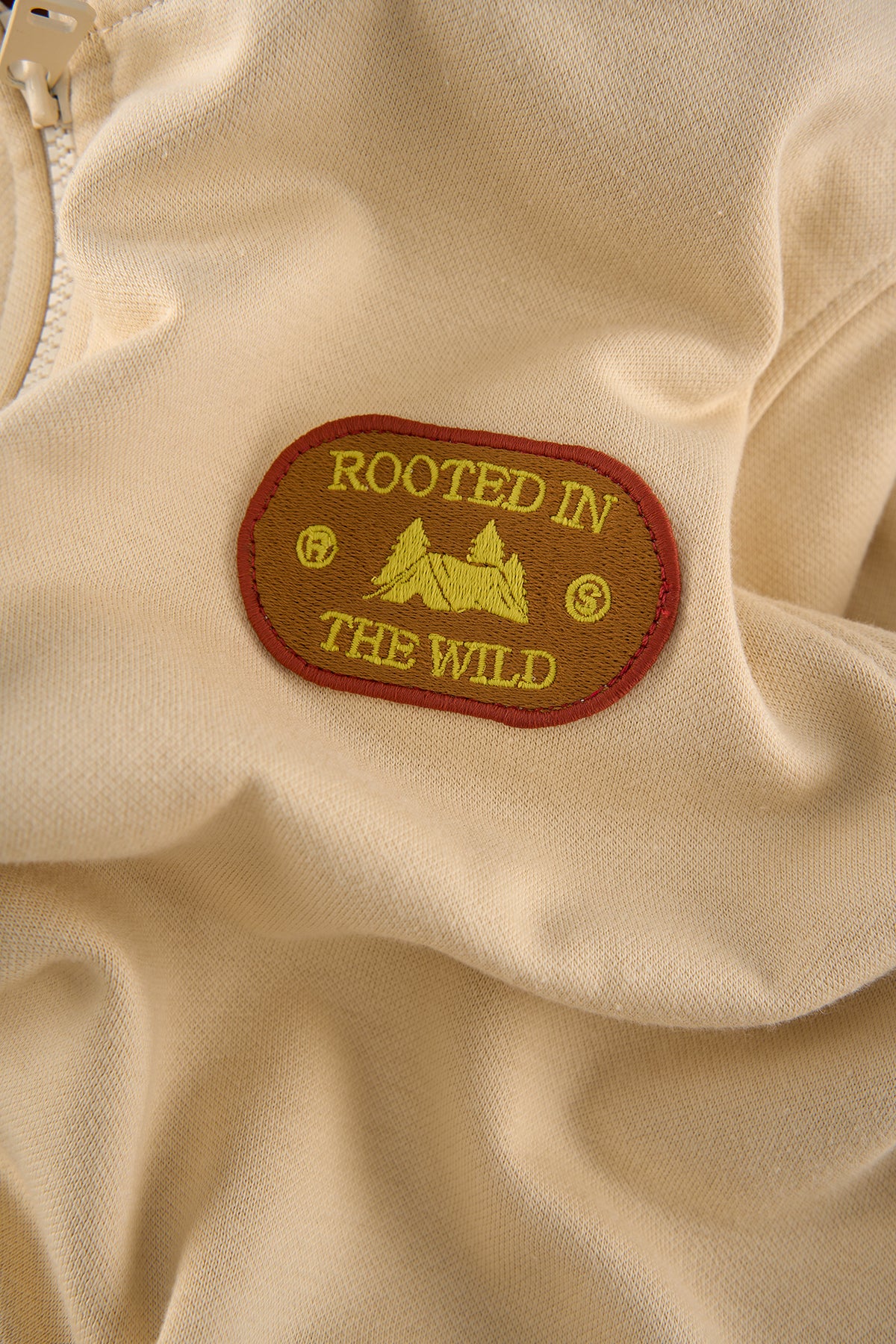 Rooted in the Wild Soft Fleece Çocuk Full Zip Hoodie - Ekru