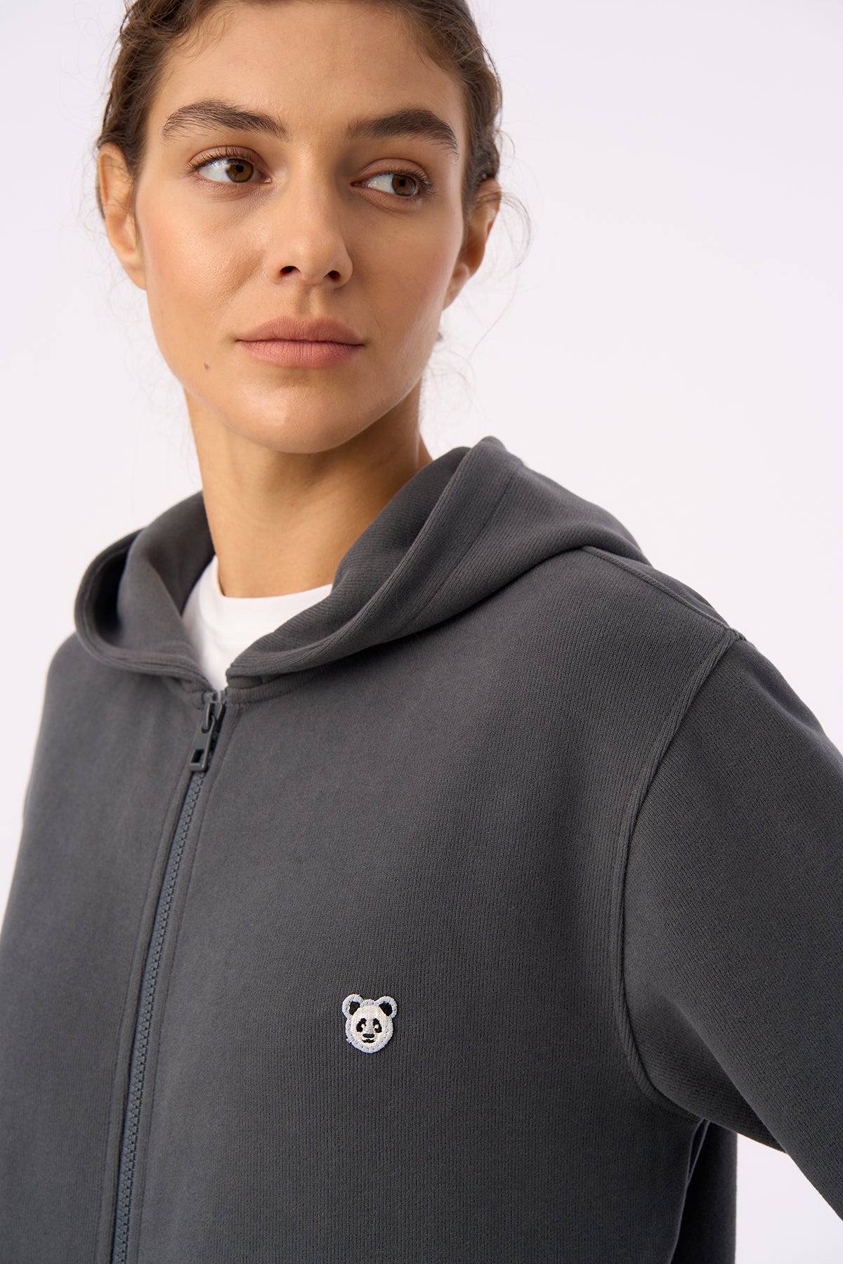 Panda SuperSoft Cepli Full-Zip Hoodie - Antrasit