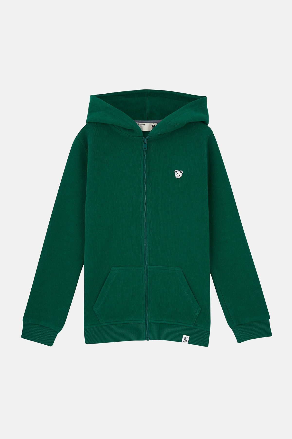 Panda SuperSoft Full-Zip Çocuk Hoodie - Nefti Yeşil
