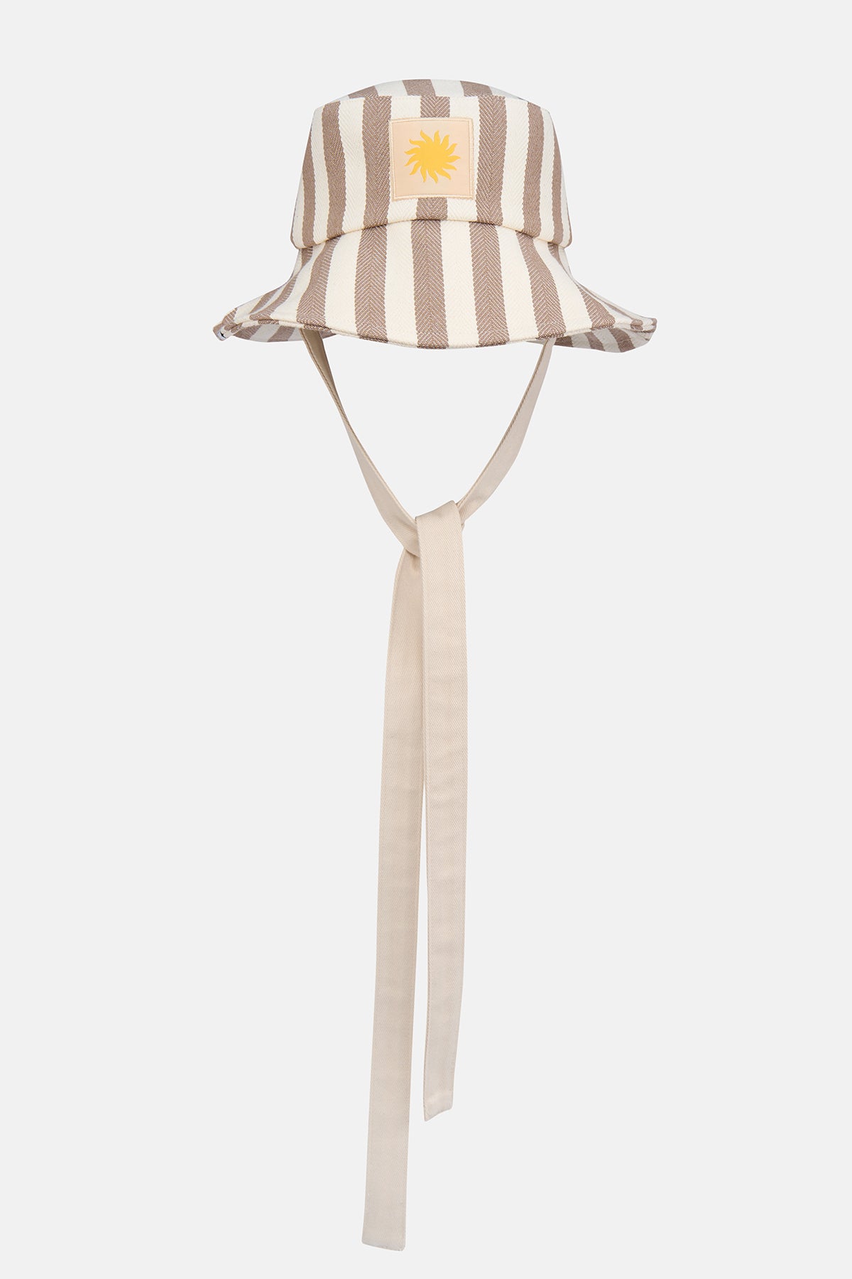 Güneş Canvas Bucket Hat - Kahverengi/Bej