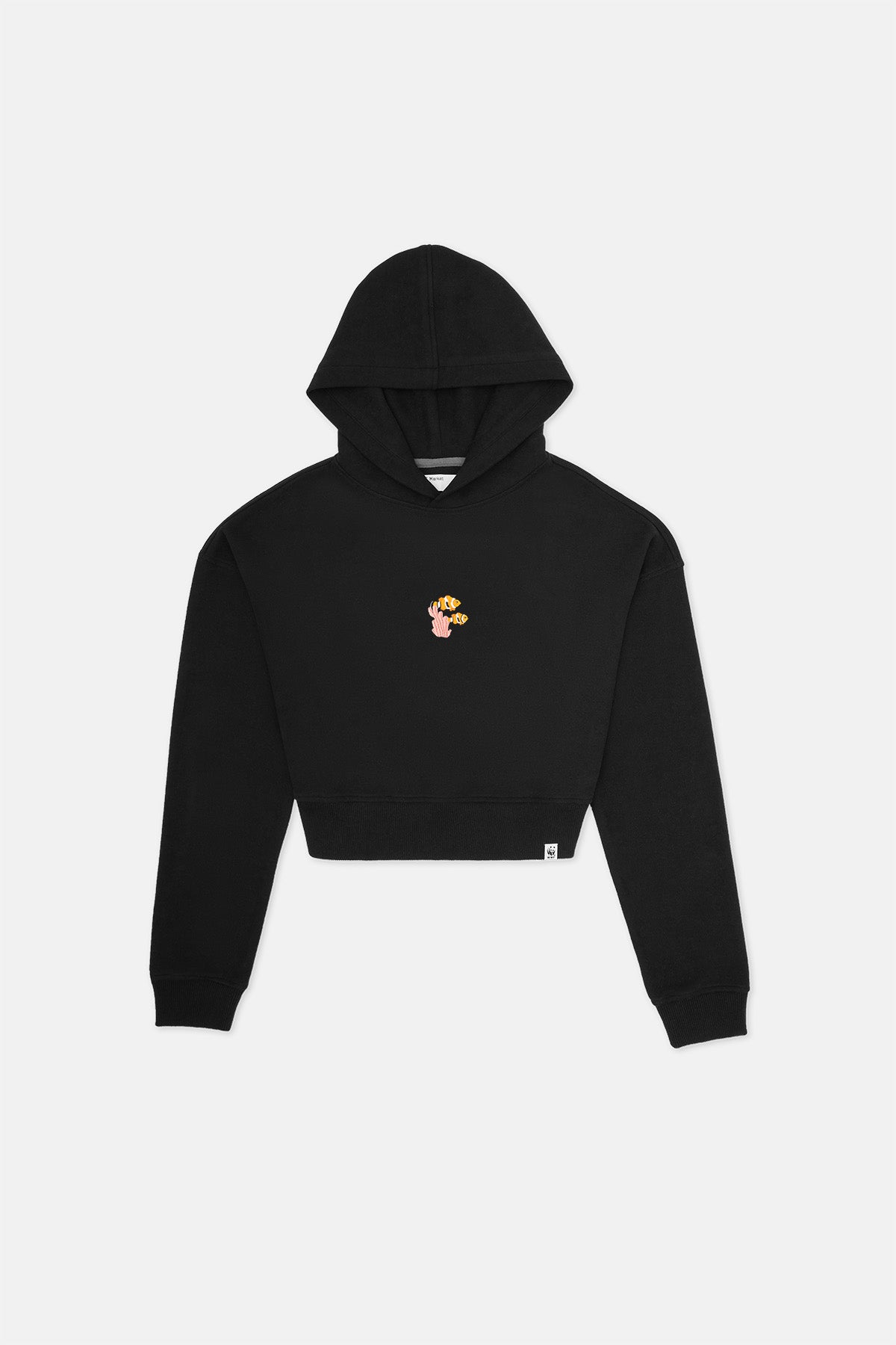Paylaço Balığı Super Soft Crop Hoodie - Siyah