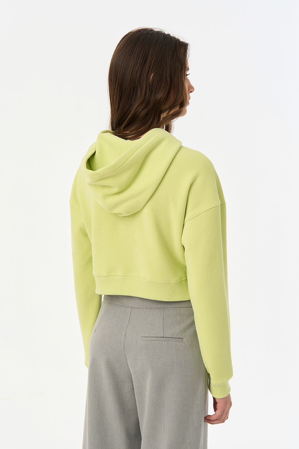 Sugar Glider SuperSoft Crop Hoodie - Fıstık Yeşili