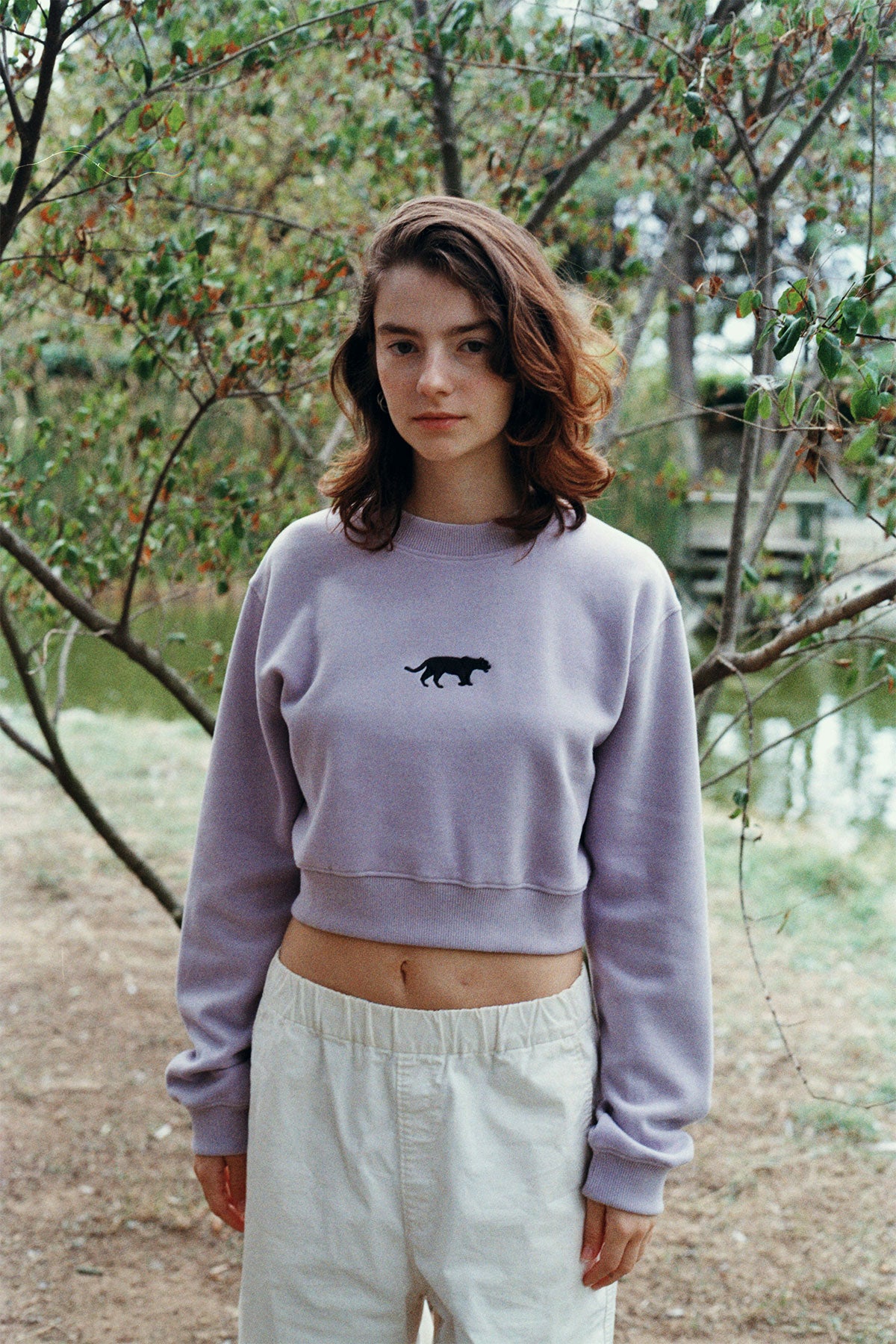 Jaguar SuperSoft Crop Sweatshirt - Lila