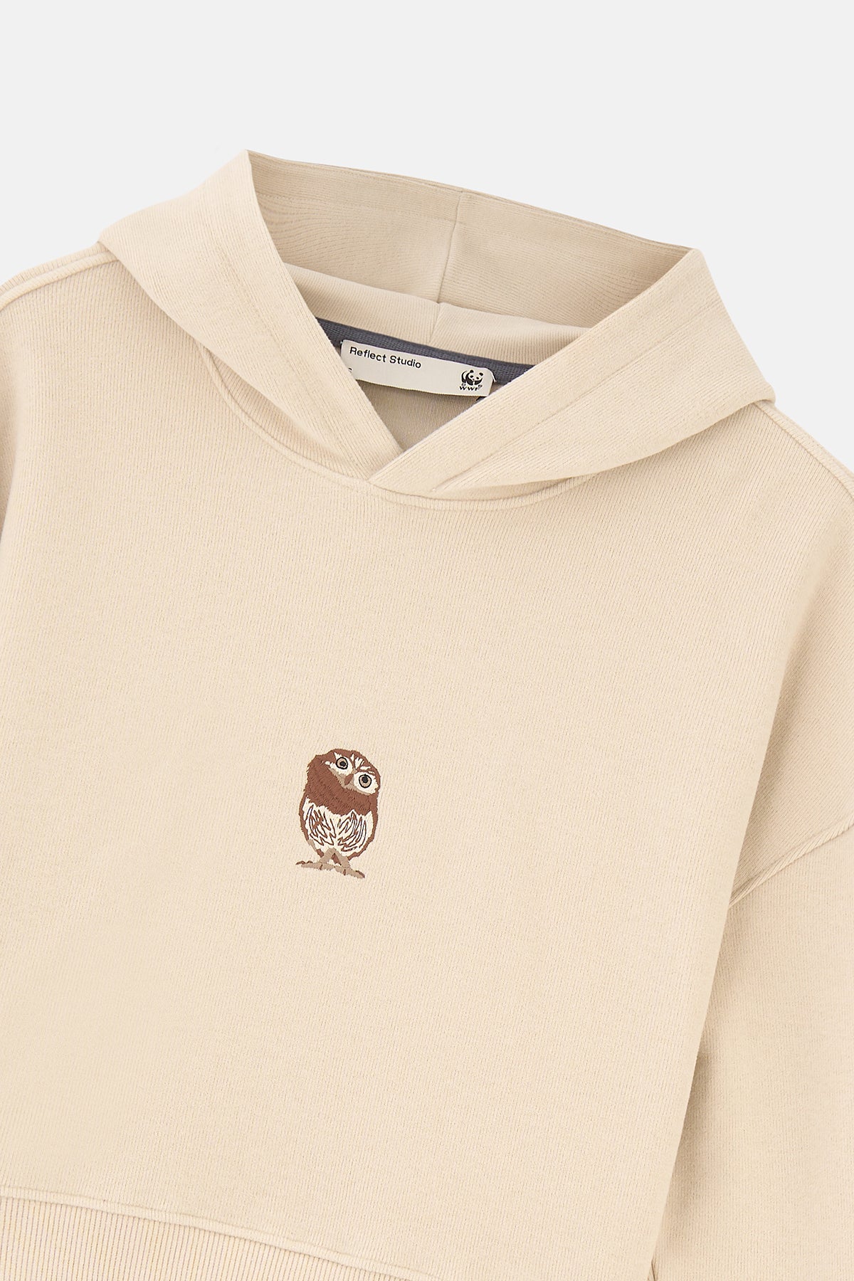 Cin Baykuşu SuperSoft Crop Hoodie - Parşömen Bej