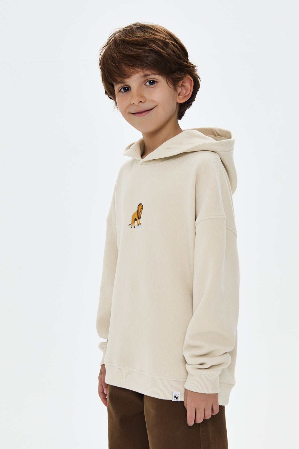 Aslan SuperSoft Çocuk Hoodie - Parşömen Bej