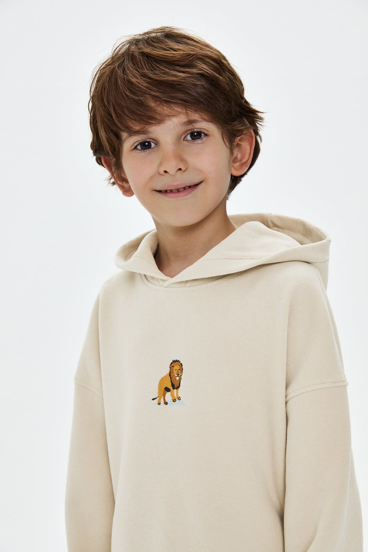 Aslan SuperSoft Çocuk Hoodie - Parşömen Bej
