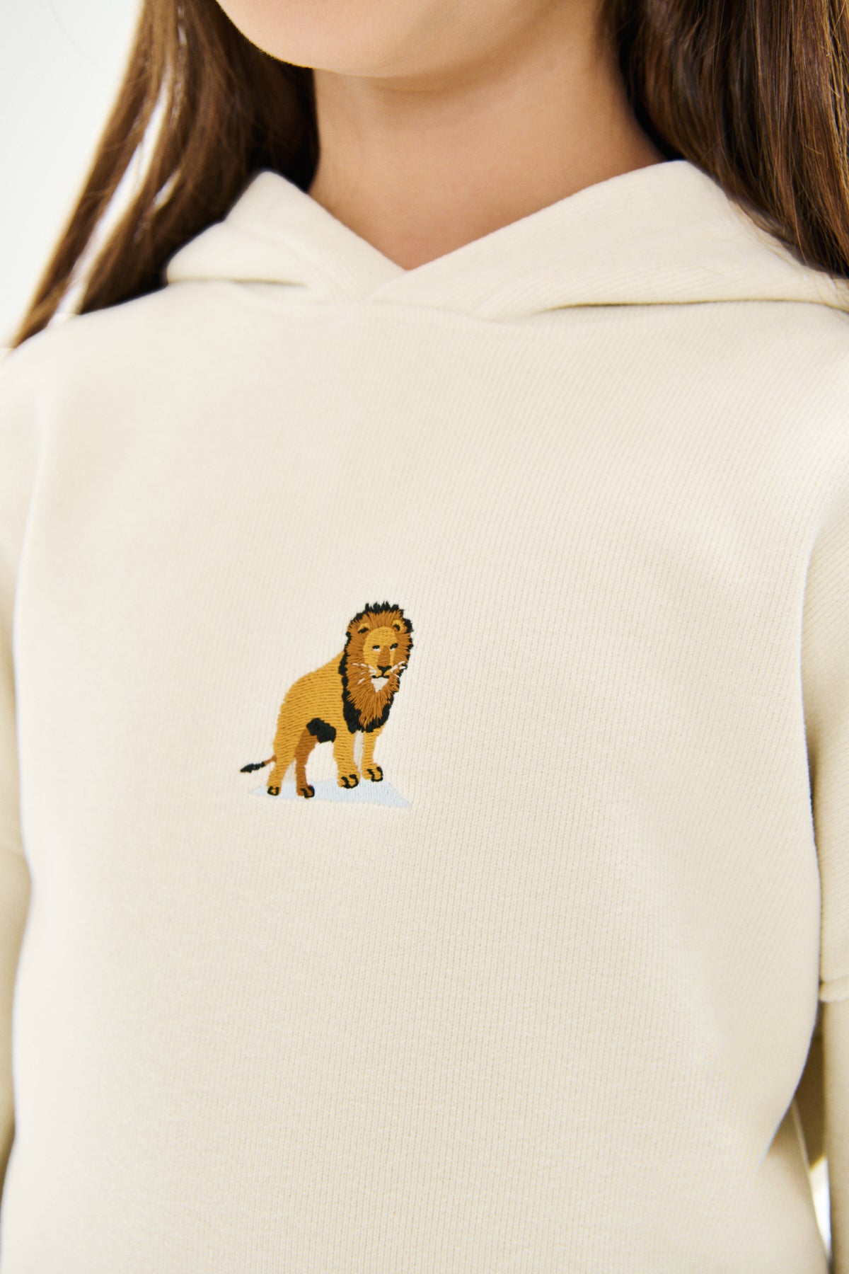 Aslan SuperSoft Çocuk Hoodie - Parşömen Bej