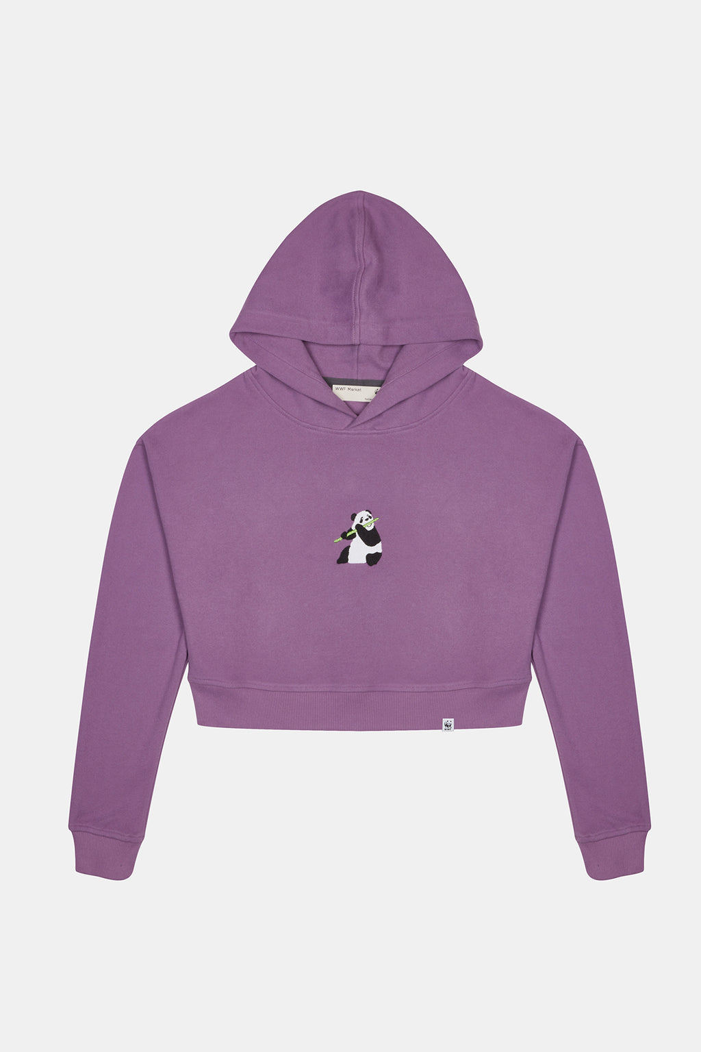 Giant Panda SuperSoft Crop Hoodie - Lila