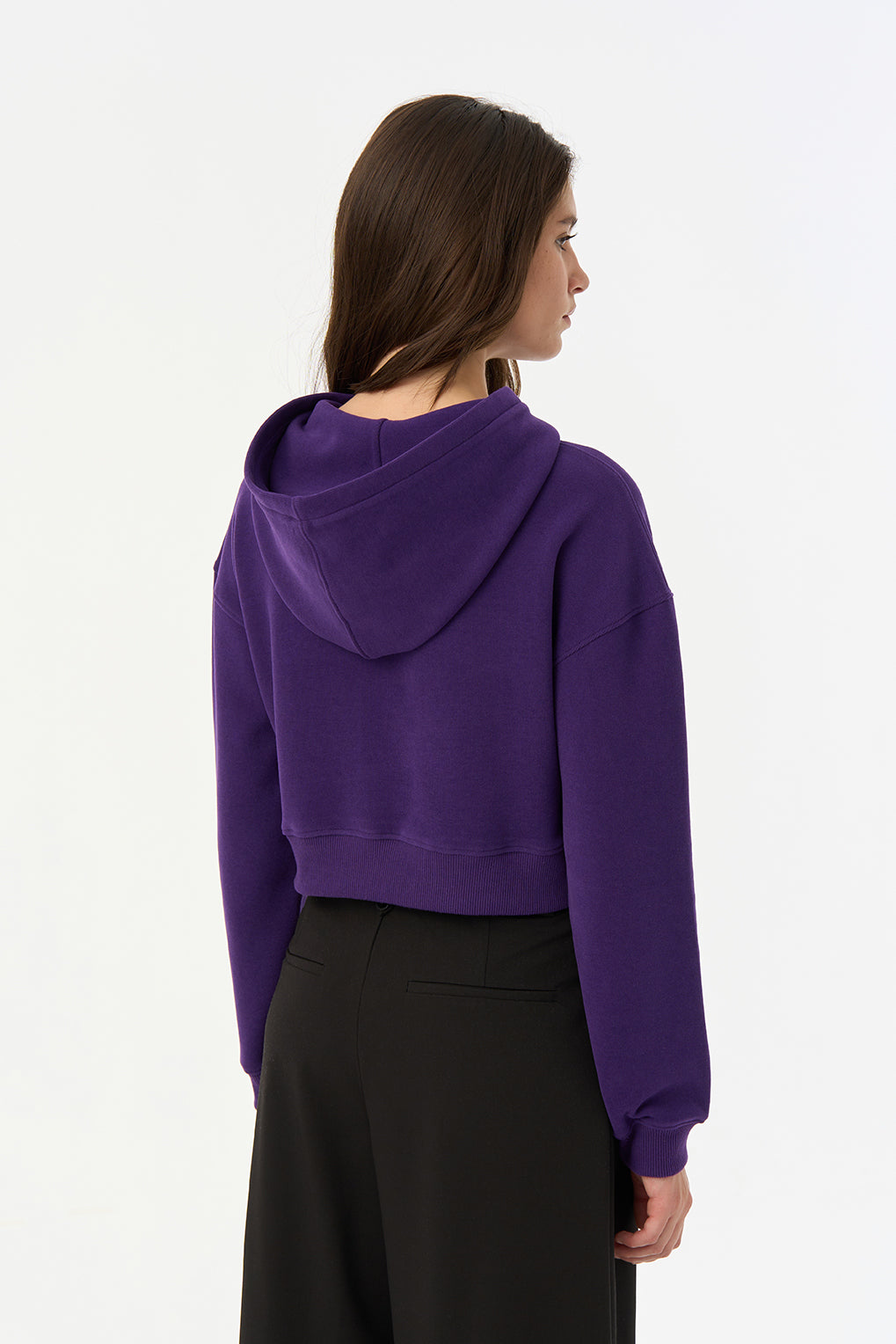 Dağ Ceylanı SuperSoft Crop Hoodie - Mor