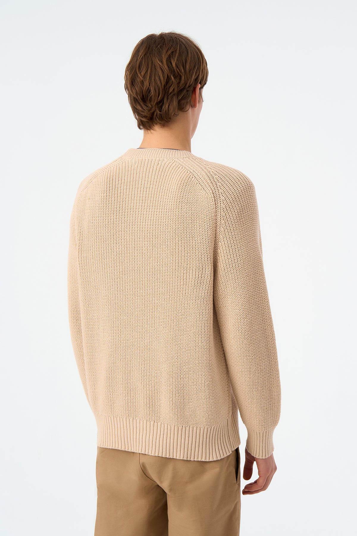 Panda Bisiklet Yaka Triko Sweater - Bej