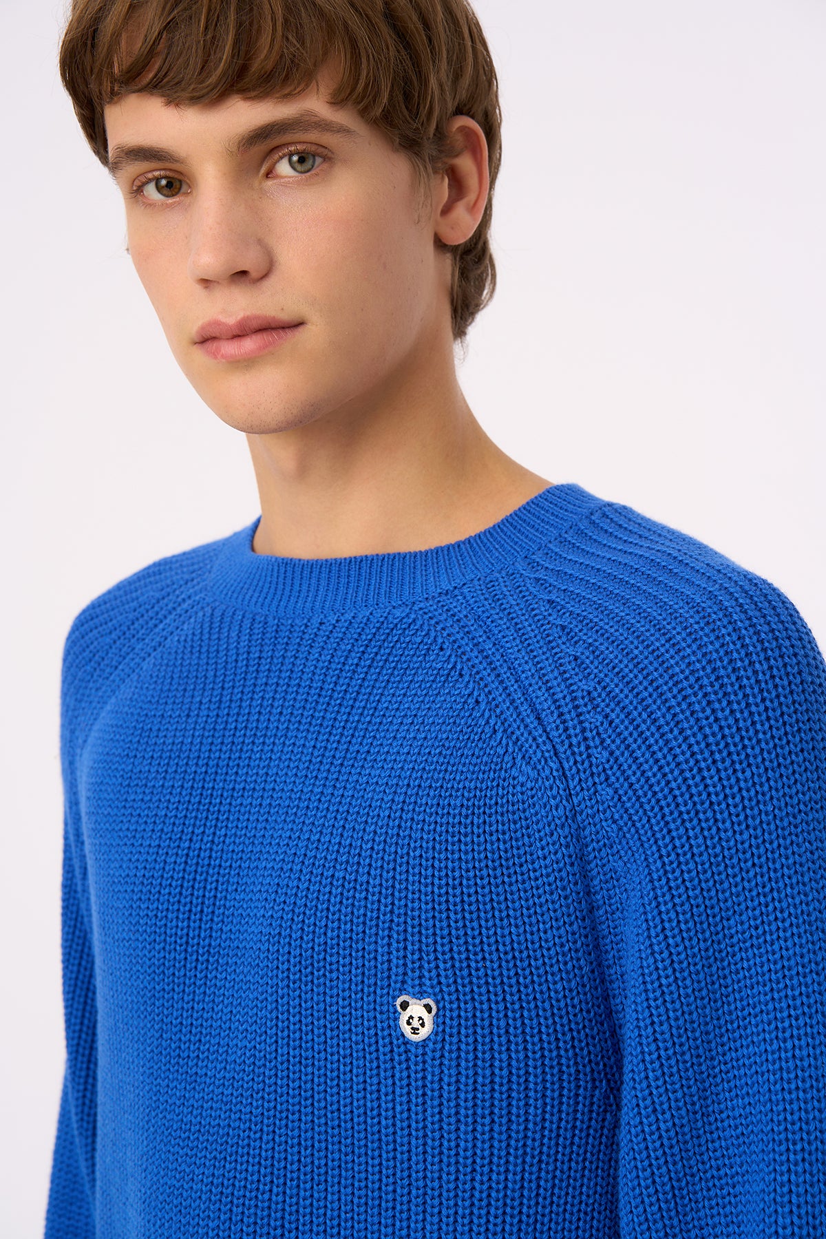 Panda Bisiklet Yaka Triko Sweater - Saks