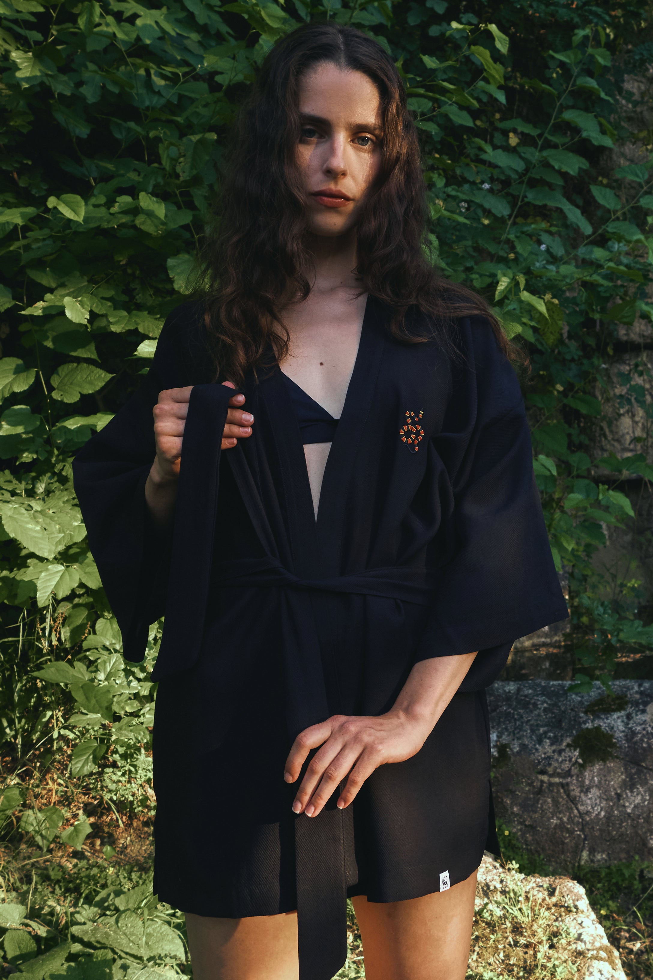 Mercan Yılanı TENCEL™ Kimono - Siyah