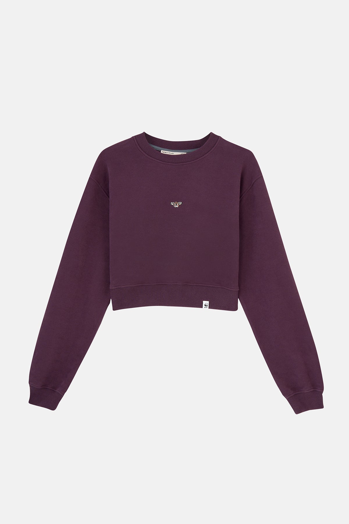 Apollo Kelebeği SuperSoft Crop Sweatshirt - Mürdüm