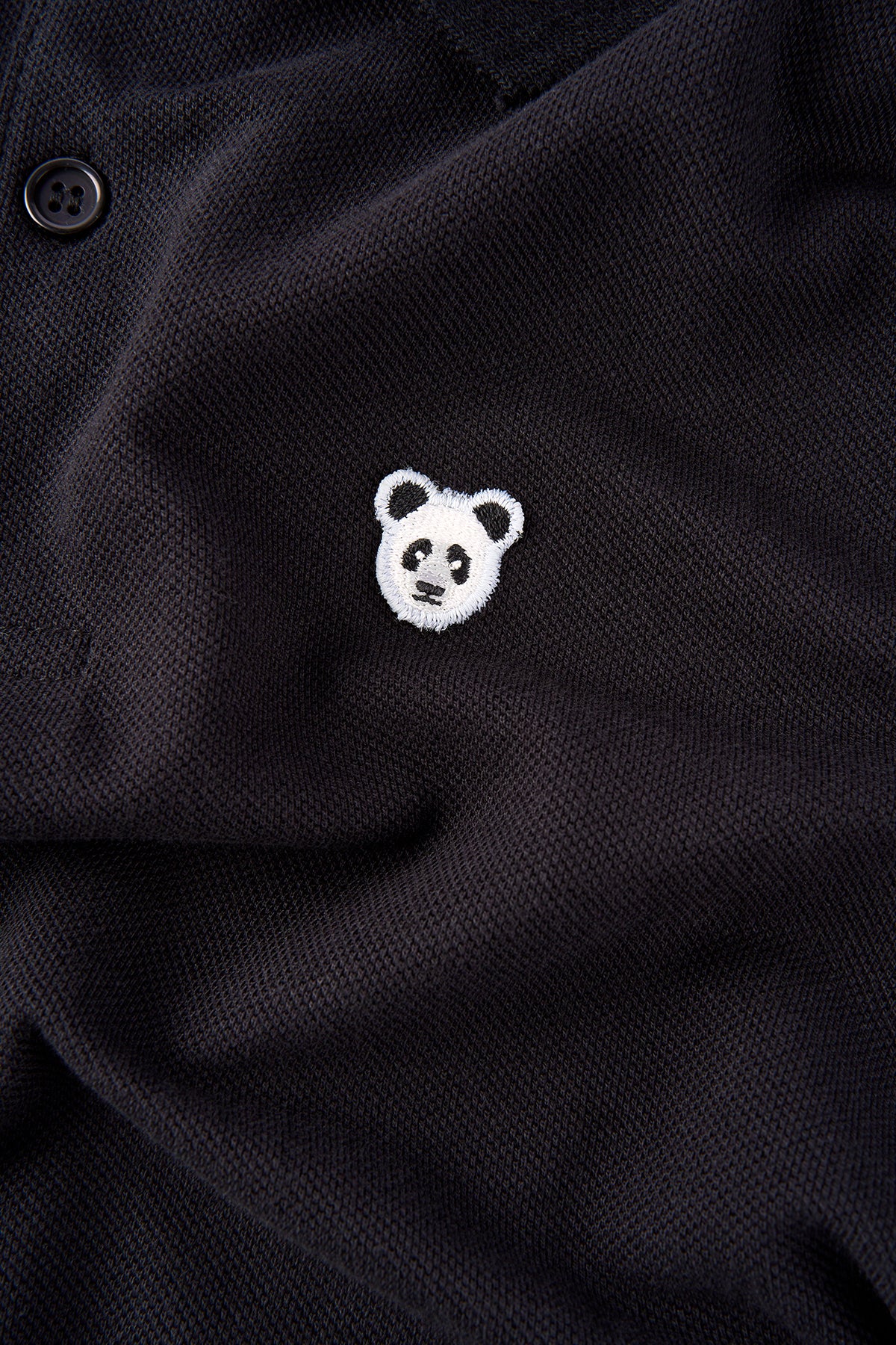 Panda Polo Yaka T-Shirt - Siyah