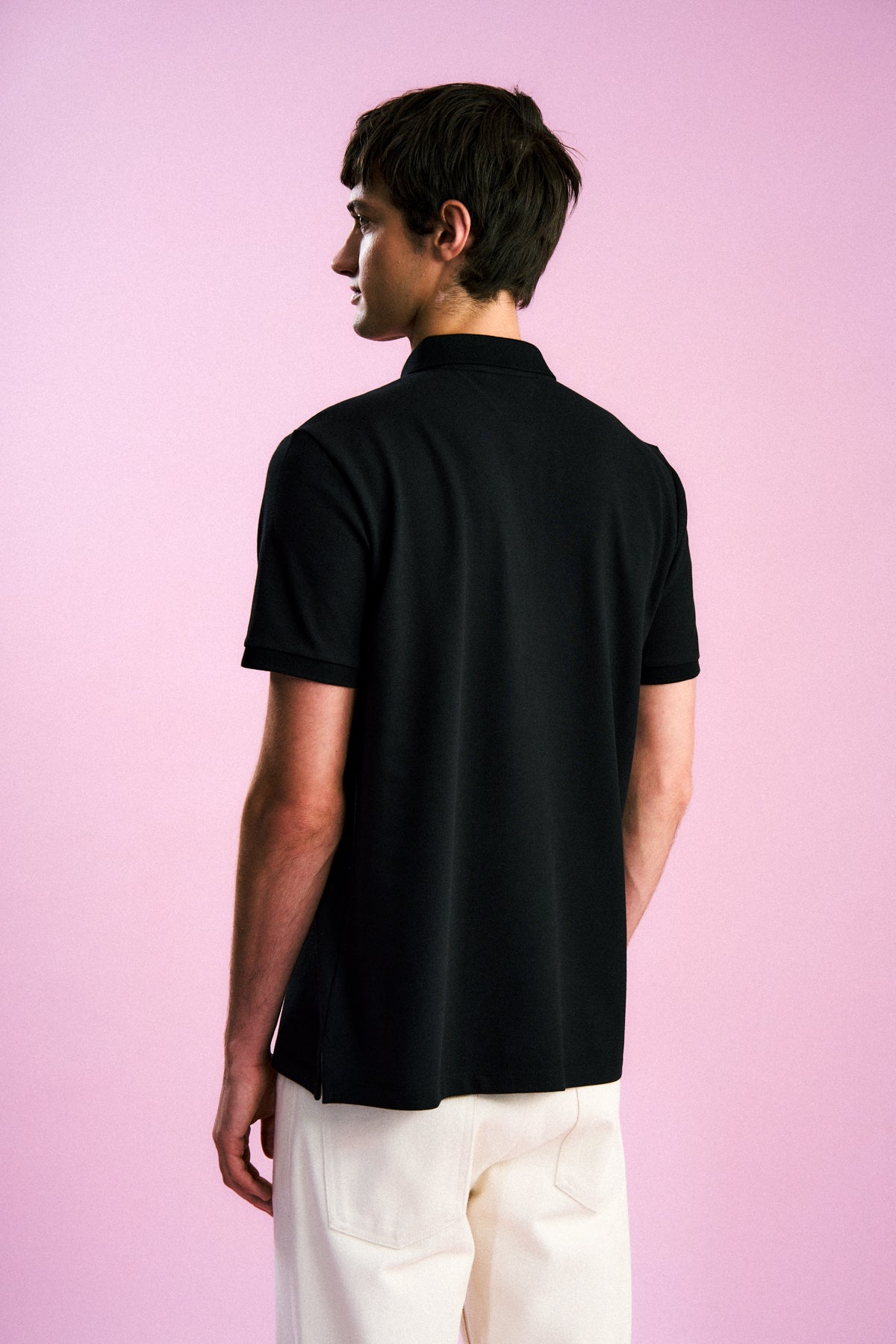 Panda Polo Yaka T-Shirt - Siyah