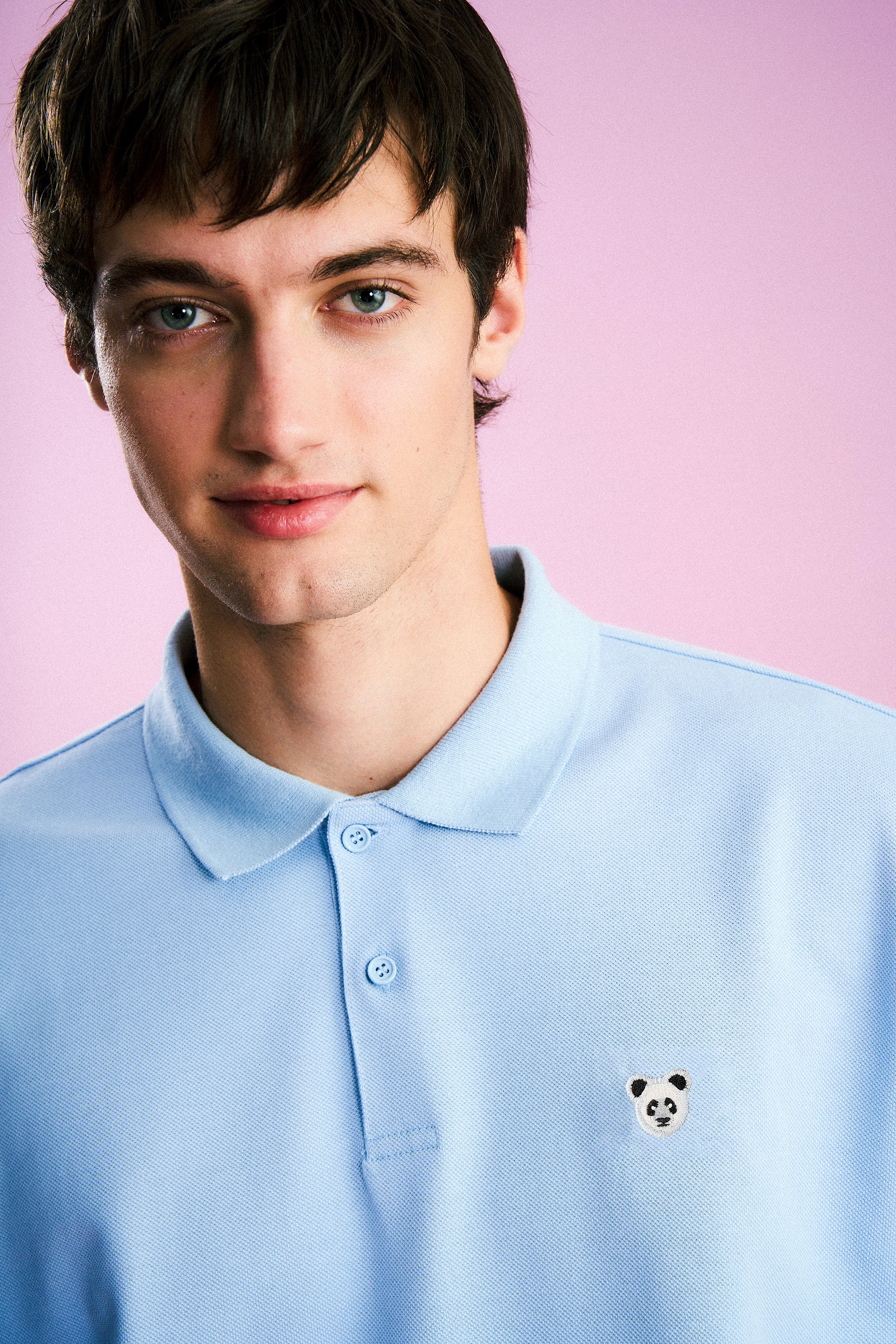 Panda Polo Yaka T-Shirt - Mavi