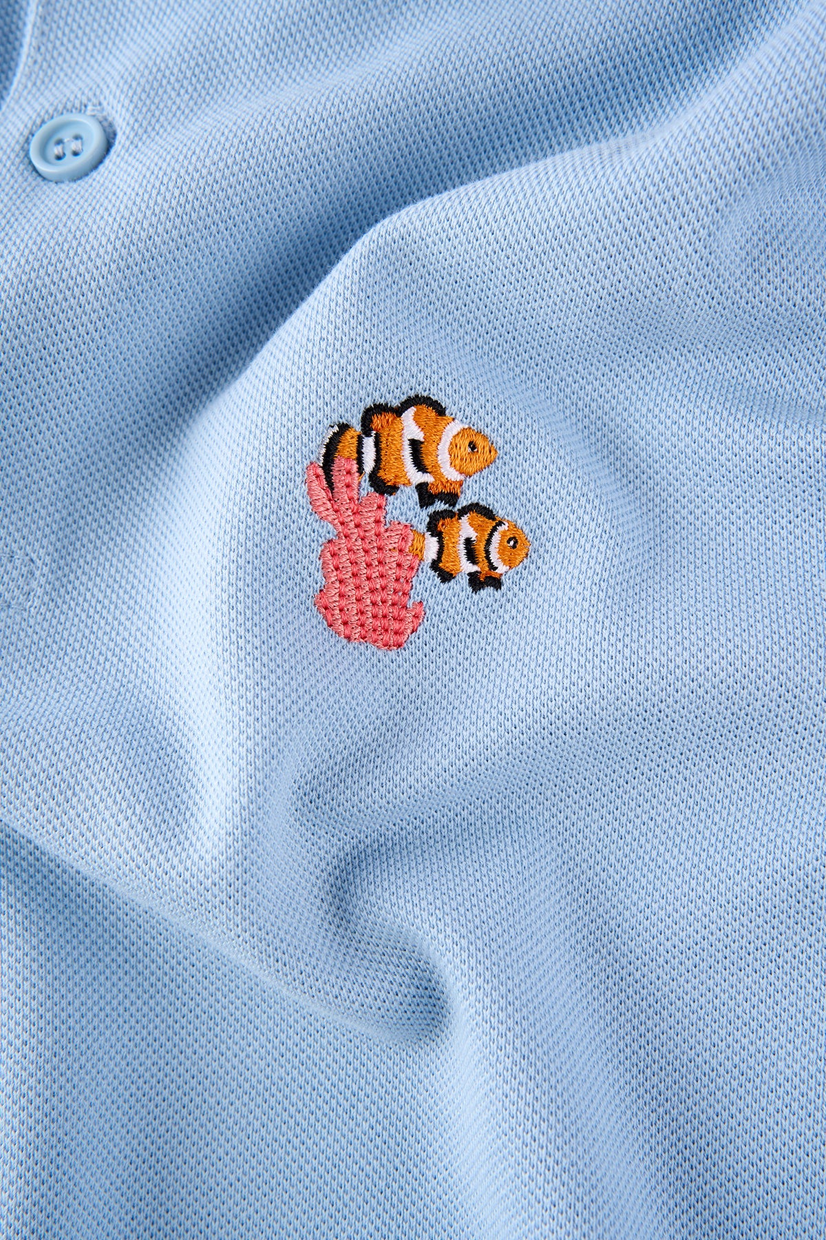 Palyaço Balığı Polo Yaka T-Shirt - Mavi