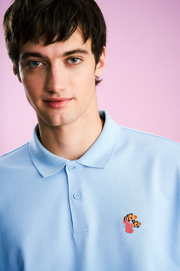Palyaço Balığı Polo Yaka T-Shirt - Mavi