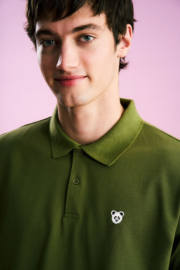 Panda Polo Yaka T-Shirt- Haki