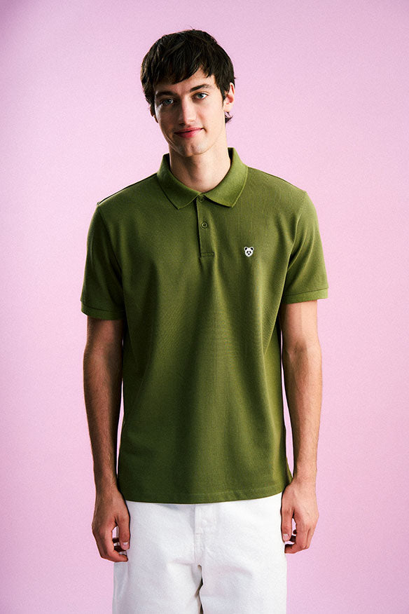 Panda Polo Yaka T-Shirt- Haki