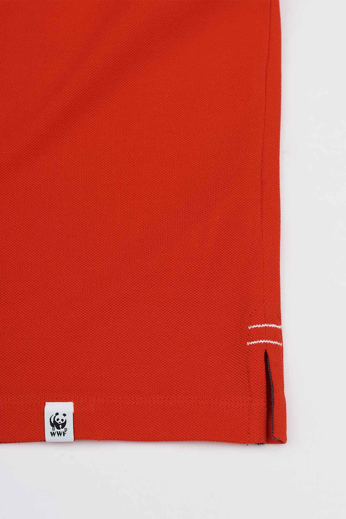 Panda Polo Yaka T-Shirt / Kırmızı