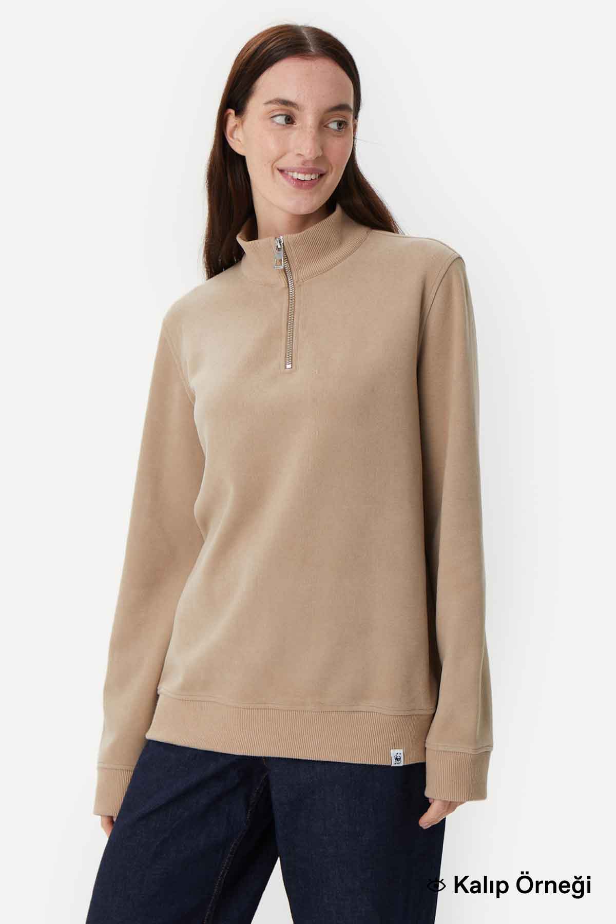 Basic SuperSoft Quarter-Zip Sweatshirt - Nefti Yeşil