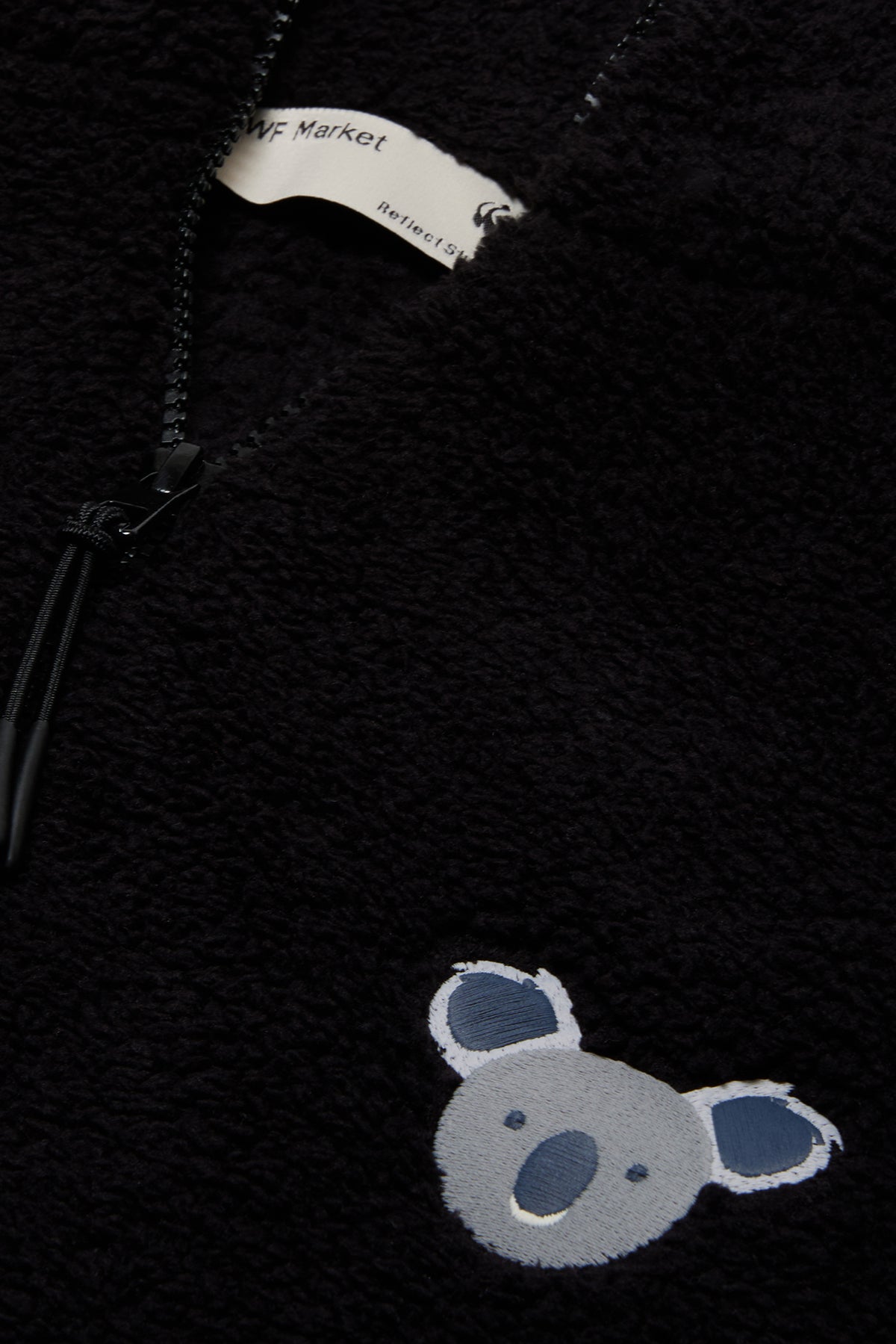 Koala Sherpa Quarter-Zip Sweatshirt - Siyah