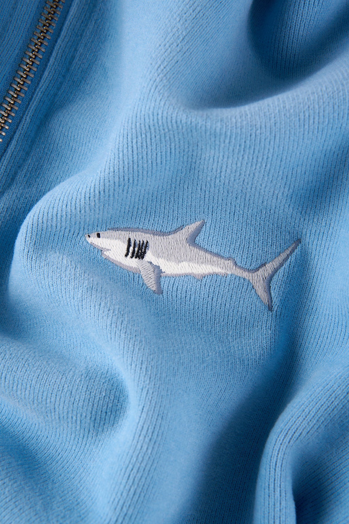 Büyük Beyaz Köpekbalığı SuperSoft Quarter-Zip Sweatshirt - Açık Mavi