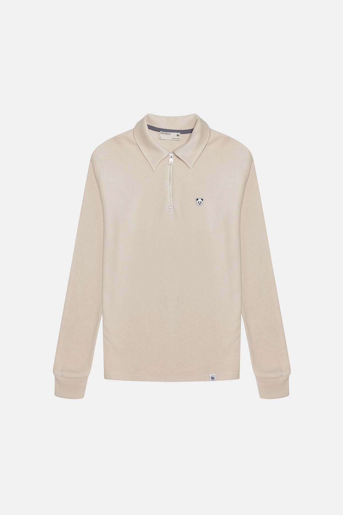 Panda Super Soft Polo Sweatshirt - Parşömen Bej