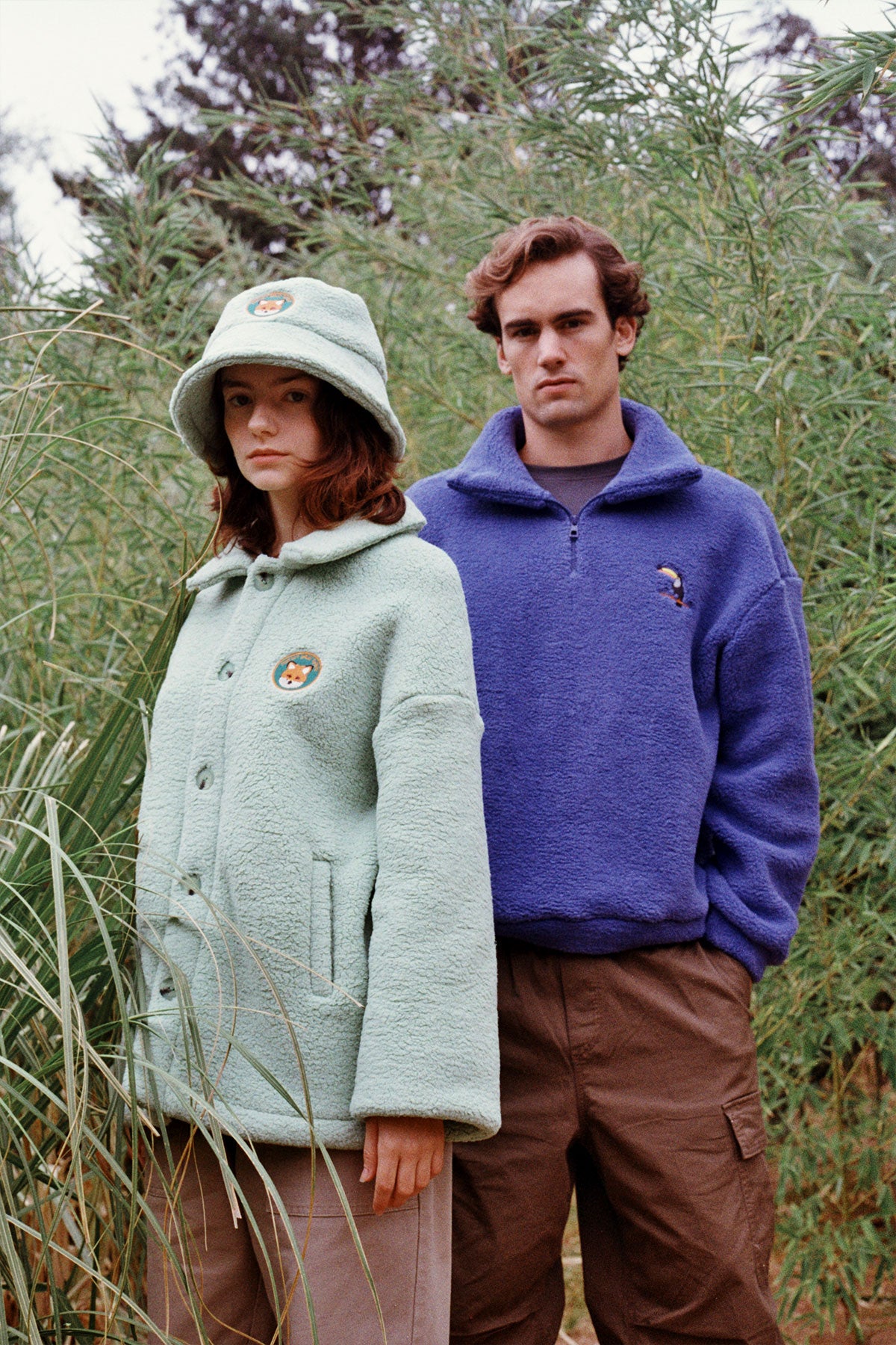 Tukan Sherpa Quarter-Zip Sweatshirt - Saks mavi