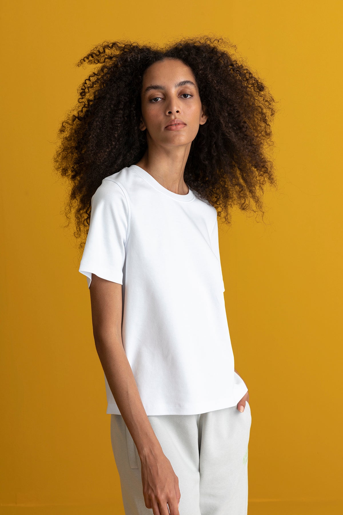 Basic Kadın Lightweight T-Shirt - Beyaz