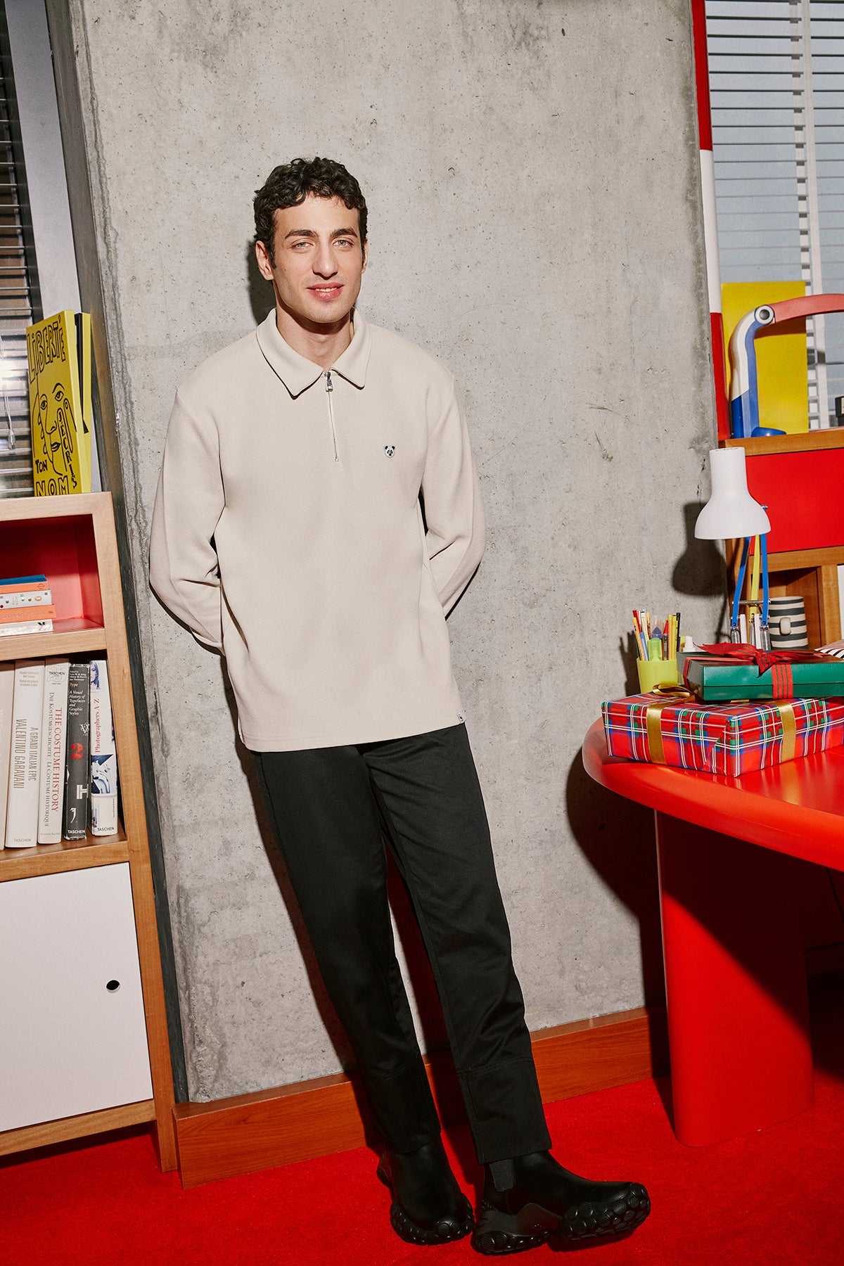 Panda SuperSoft Polo Sweatshirt - Parşömen Bej