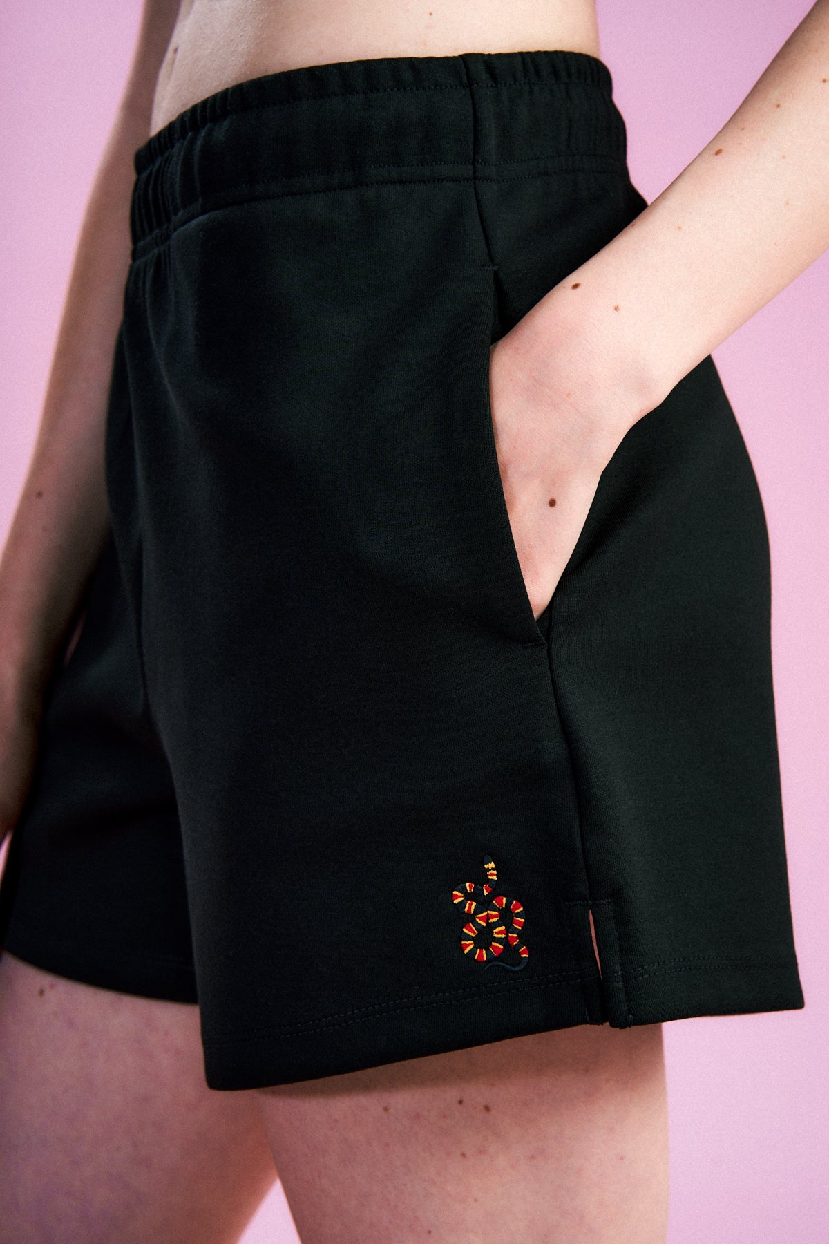 Mercan Yılanı Kadın Premium Şort - Siyah