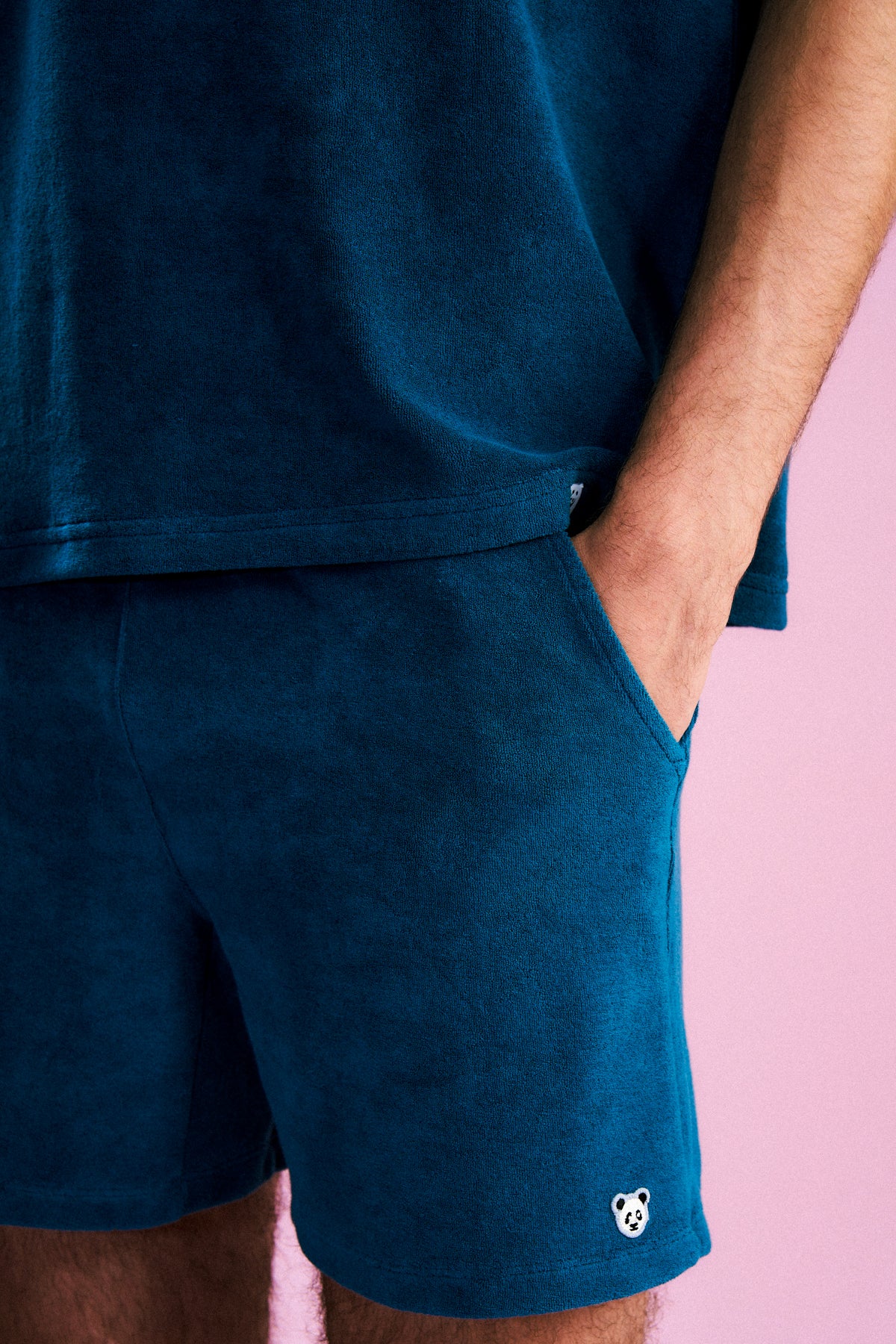 Panda Terry Erkek Şort - Petrol Yeşili