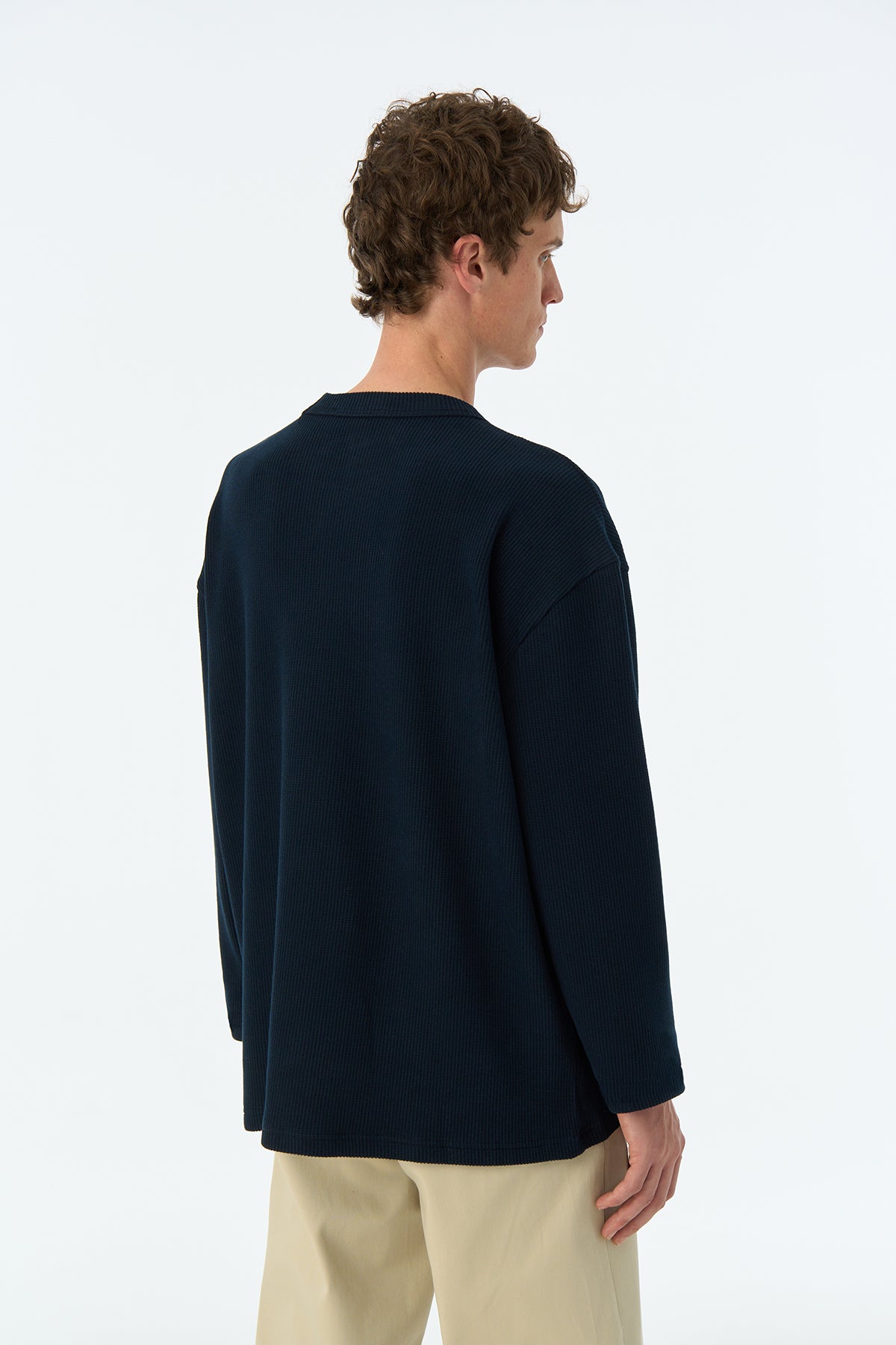 Panda Waffle Sweatshirt - Lacivert