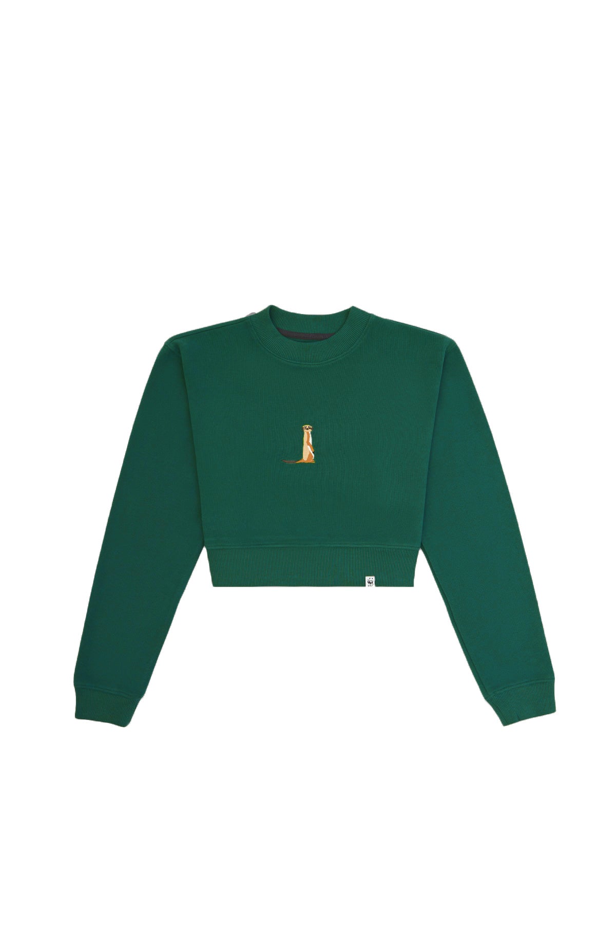Mirket SuperSoft Kadın Crop Sweatshirt - Nefti Yeşil