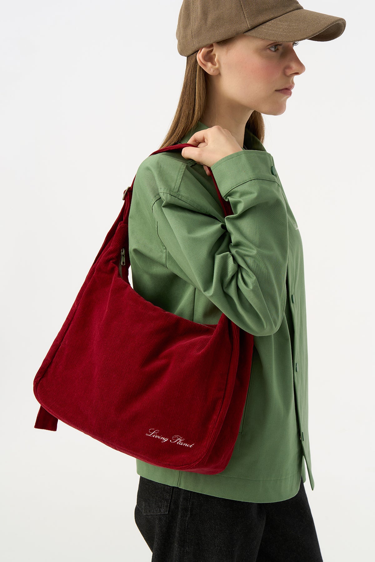 Living Planet Kadife Çanta - Bordo