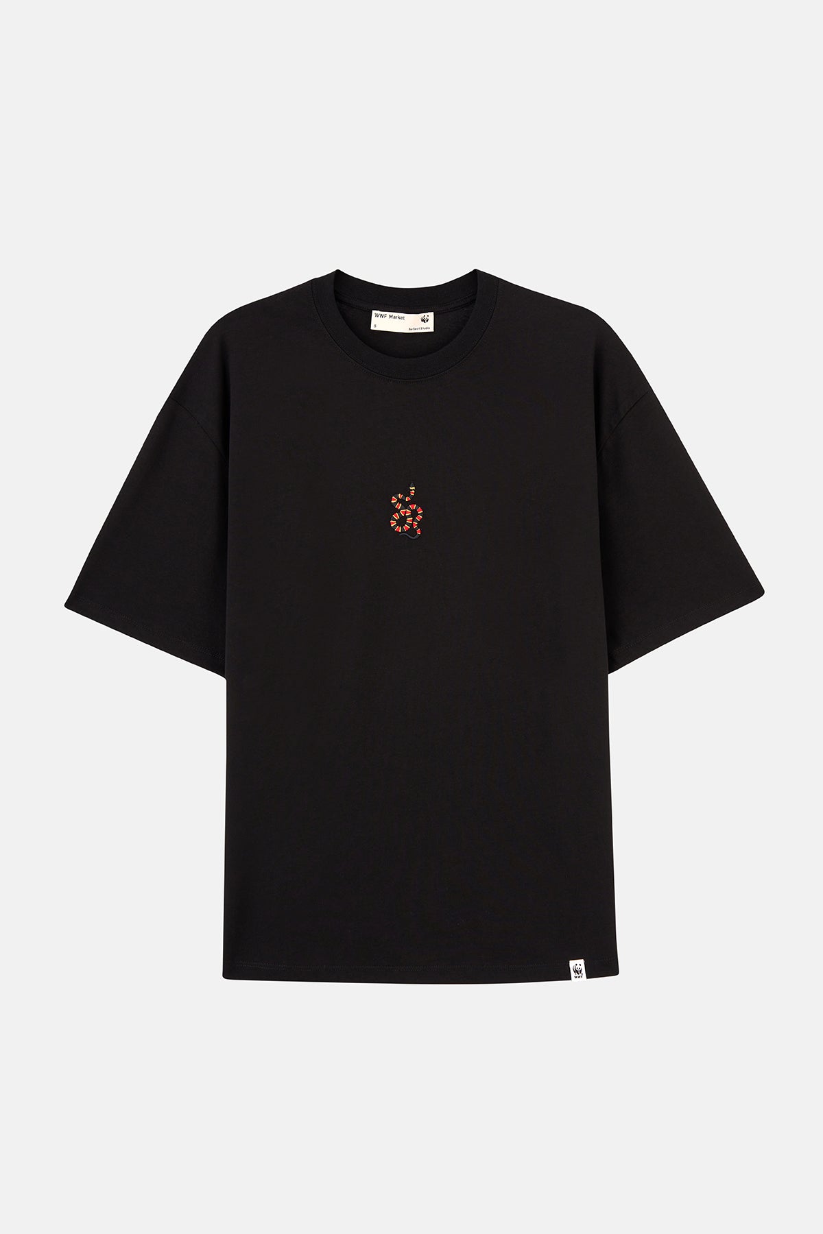 Mercan Yılanı Oversize Lightweight T-Shirt - Siyah
