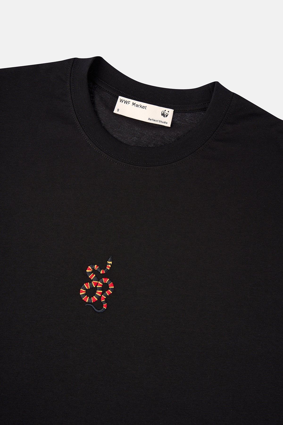 Mercan Yılanı Oversize Lightweight T-Shirt - Siyah