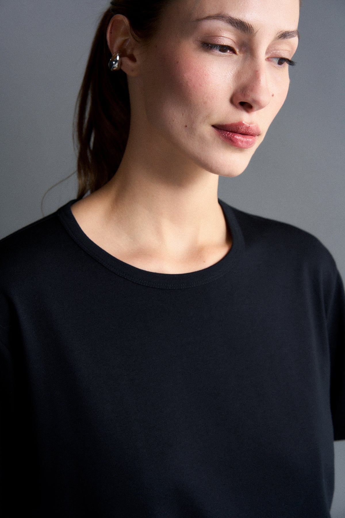 Basic Modal T-shirt - Siyah