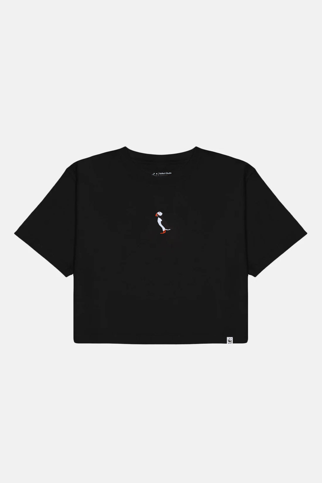 Puffin Lightweight Crop T-Shirt - Siyah