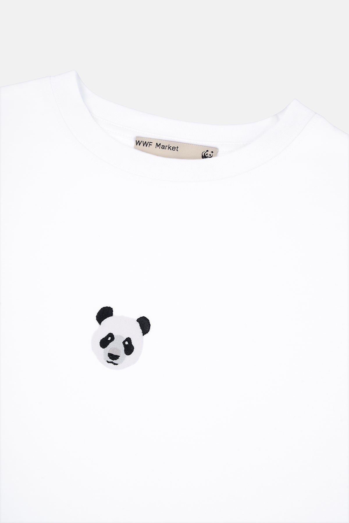 Panda Lightweight Crop T-Shirt - Beyaz