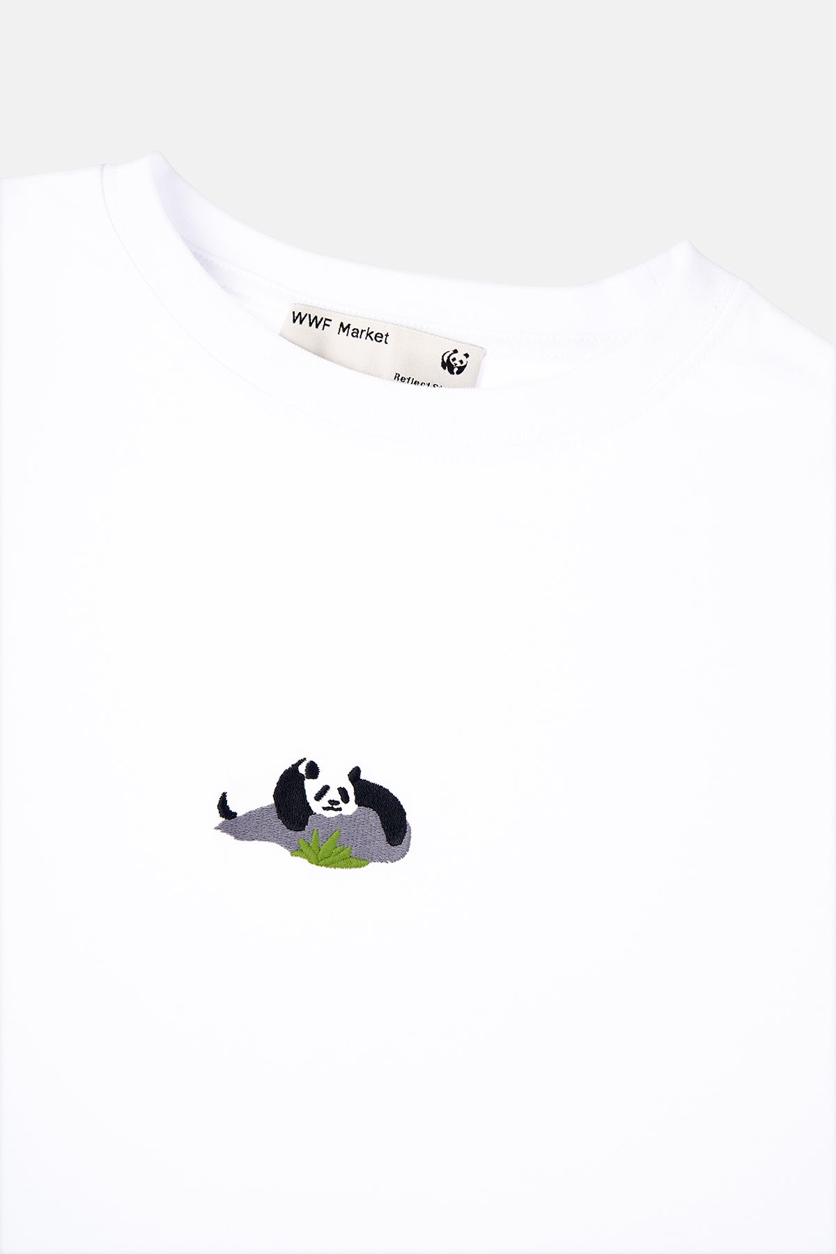 Giant Panda Lightweight Crop T-Shirt - Beyaz